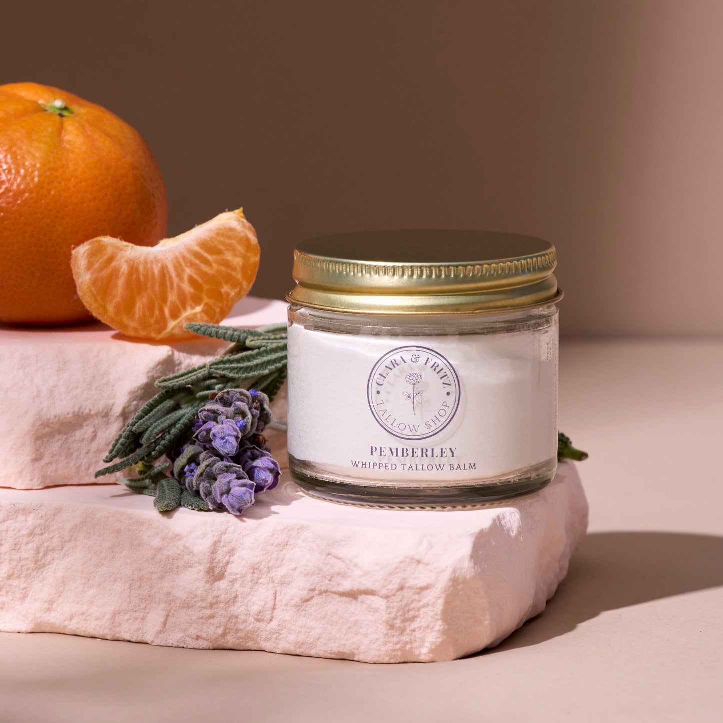 Pemberley Orange and Lavender Scented Whipped Tallow Balm